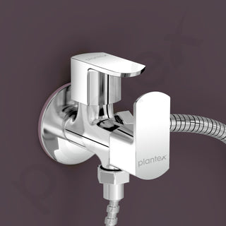 Plantex Angle Valve for Bathroom/2 Way Angle Valve with Teflon Tap/Two Way Angle Cocke(CRM-1286-Chrome)