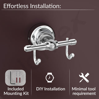 Plantex 304 Grade Stainless Steel Robe Hook/Cloth-Towel Hanger/Napkin Hanger/Bathroom Accessories Pack of 1, Skyllo (Chrome)