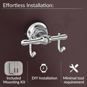 Plantex 304 Grade Stainless Steel Robe Hook/Cloth-Towel Hanger/Napkin Hanger/Bathroom Accessories Pack of 1, Skyllo (Chrome)