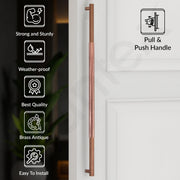 Plantex Heavy Duty Main Door Handle - 1200 mm Pull-Push Handle for Home/Hotel/Office - Pack of 1 (Rose Gold) - 3 Years Warranty