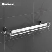 Plantex Stainless Steel Bathroom Shelf Rack/Bathroom Organizer/Wall Shelf for Bathroom Accessories Set/Kitchen Stand/Kitchen Shelves & Racks-( Chrome 18x5 Inches)
