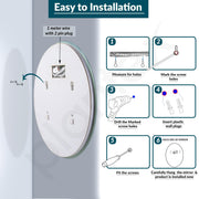 Plantex LED Bathroom Mirror with 3 Tone/Designer Mirror for Living Room/Bedroom/Dressing Room - Oval Shape Wall-Mounted (18 x 24 Inch)