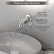 Plantex Brass Bib Cock for Bathroom/Wall Mount Tap for Wash Basin with Teflon Tape & Wall Flange - Pack of 1 (7101, Chrome)