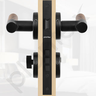 Plantex Main Door Lock/Mortise Lock for Door with 3 Years of Warranty - Robust Door Lock for Home with Brass Lock Body & Cylinder (Black & Wood Finish)