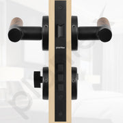 Plantex Main Door Lock/Mortise Lock for Door with 3 Years of Warranty - Robust Door Lock for Home with Brass Lock Body & Cylinder (Black & Wood Finish)