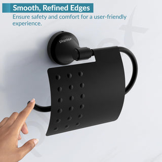 Plantex 304 Grade Stainless Steel Tissue/Toilet Paper Roll Holder Stand for washroom Bathroom Accessories - Pack of 1 Niko (Black)