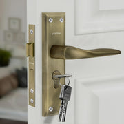 Plantex Main Door Lock Handle Set - Heavy-Duty Door Lock Set/6-Lever Lock Mechanism with 3 Years of Warranty by plantex/Mortise Lock with 3 Keys,Lock Body & Cylinder (PTP-01, Brass Antique)