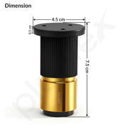 Plantex 3 Inch Sofa Leg for Bed Furniture/Aluminium Sofa Leg for Table/Support Legs/Furniture Leg - Pair of 1 (2 Piece) (DTS-77, Black & Gold)