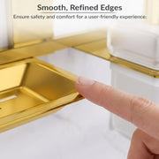 Plantex 304 Grade Stainless Steel Soap Holder with Liquid Dispenser/Shampoo Dispenser/Bathroom Accessories - Crystal (PVD Gold)