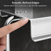 Plantex 304 Grade Stainless Steel Toilet Paper Holder with Mobile Phone Stand/Toilet Paper Roll Holder for Bathroom Accessories Crystal (Chrome)