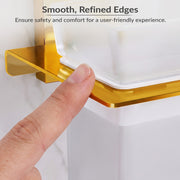 Plantex 304 Grade Stainless Steel Glass Tumbler Holder/Toothbrush Holder for Bathroom/Bathroom Accessories – Pack of 1 (Crystal, PVD Gold)