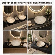 Plantex Wash Basin/Ceramic Table Top Wash Basin/Designer Countertop Basin for Bathroom/Restaurants/Hotel (Khakhi - 16 x 16 x 5 Inch)