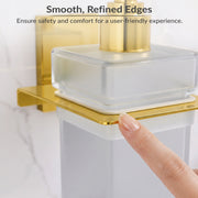 Plantex 304 Grade Stainless Steel Liquid Soap Dispenser for Bathroom/Frosted Glass Shampoo Dispenser/Hand wash/Bathroom Accessories - Pack of 1 (Crystal, PVD Gold)