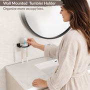 Plantex Tumbler Holder for Bathroom/Stainless Steel Glass Toothbrush Holder/Toothpaste/Razor Holder/Bathroom Accessories - Pack of 1 (Black)