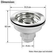 Plantex Coupling for Kitchen Sink/304 Grade Stainless Steel Waste Coupling/Round Shape Coupling - Pack of 1 (Chrome Finish)