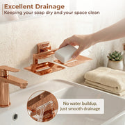 Plantex 304 Grade Stainless Steel Dual Soap Holder for Bathroom/Double Soap Dish/Stand/Soap Case/Bathroom Accessories - Decan (Rose Gold)