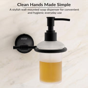 Plantex 304 Grade Stainless Steel Handwash Holder for Wash Basin Liquid Soap Dispenser/Bathroom Accessories - Niko (Black)