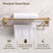 Plantex 304 Grade Stainless Steel Towel Rack for Bathroom/Towel Stand/Hanger/Bathroom Accessories - Niko (24 Inch-Antique)