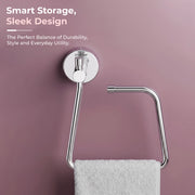 Plantex Towel Ring for Bathroom/Stainless Steel Napkin Hanger for Wash Basin/Bathroom Accessories - Pack of 2 (Chrome)