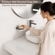 Plantex Single Soap Dish/Stainless Steel Glass Soap Holder/Case/Stand/Soap Bar for Kitchen/Bathroom Accessories - Pack of 1 (Black)