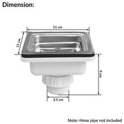 Plantex Coupling for Kitchen Sink/4.5 Inch Stainless Steel Waste Coupling/Square Shape Coupling - Pack of 1 (Matt Finish)