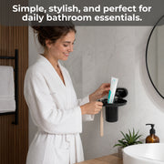 Plantex J4 Stainless Steel Toothbrush Holder for Bathroom/Toothbrush Stand for Bathroom/Tumbler Holder/Bathroom Accessories (PVD Black Finish) Onix