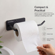 Plantex Stainless Steel Toilet Paper Roll Holder/Wall Mounted Toilet Holder Roll Holder for Bathroom/Kitchen/Bathroom Accessories - Wall Mount (Black)