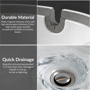 Plantex Basin for Bathroom/Under Mount Ceramic Wash Basin/Washbasin for Home/Hotel (Steve - 20x15.5x6 Inch)