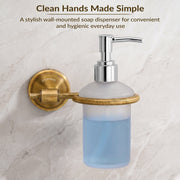 Plantex 304 Grade Stainless Steel Hand Wash Holder for Wash Basin Liquid Soap Dispenser/Bathroom Accessories - Niko (Antique)