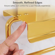 Plantex 304 Grade Stainless Steel Tissue Paper Roll Holder/Toilet Tissue Holder with Mobile Stand/Bathroom Accessories (Crystal, PVD Gold)