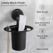 Plantex Toothbrush Holder for Bathroom/304 Grade Stainless Steel Tumbler Holder/Toothpaste Holder/Bathroom Accessories - Pack of 1 (Black)