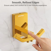 Plantex 304 Grade Stainless Steel Robe Hook/Cloth Towel Hanger/Door Hanger Hook/Bathroom Accessories - Pack of 1 (Crystal, PVD Gold)