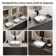Plantex Washbasin for Bathroom/Tabletop Wash Basin/Countertop Wash Basin/Vessel Sink (EQTT-495, 14 x 10 x 5 Inch)