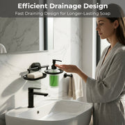 Plantex J4 Stainless Steel Soap Dish with Liquid Dispenser/Soap Stand for Bathroom Wall Mount/Shampoo Dispenser/Bathroom Accessories (PVD Black Finish) Onix