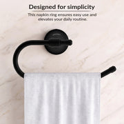 Plantex 304 Stainless Steel Towel Ring for Wash Basin/Towel Hanger/Napkin Holder/Towel Holder/Bathroom Accessories - Niko (Black)