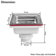 Plantex Coupling for Kitchen Sink/304 Grade Stainless Steel Waste Coupling/Square Shape Coupling - Pack of 1 (Matt Finish)