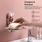 Plantex Stainless Steel Single Soap Holder for Bathroom/Soap Dish Holder Wall Mounted/Bathroom Accessories - Dream (Chrome)