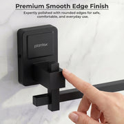 Plantex 304 Grade Stainless Steel Napkin Holder for Wash Basin/Hand Towel Holder for Bathroom/Towel Ring/Bathroom Accessories - Darcy (Black)