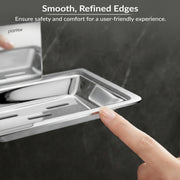 Plantex 304 Grade Stainless Steel Single Soap Dish/Soap Stand/Soap Case/Soap Storage for Bathroom - Crystal (1401-Chrome)