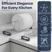 Plantex Stainless Steel Thali Stand/Plate Rack-Stand/Dish Rack/Plate Fixer for Modular Kitchen/Tandem Box Accessories- Set of 2 (Chrome)