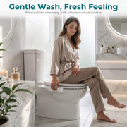 Plantex Bidet Attachment for Toilet/Non-Electric Toilet Bidet/Dual Nozzle Front & Rear Wash/Self-Cleaning Nozzle/Adjustable Water Pressure/Bidet Spray for Toilet - White