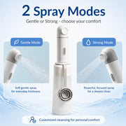 Plantex Portable Bidet for Travel/Rechargeable Travel Bidet Spray for Toilet/450ML Detachable Bottle/2 Pressure Modes, IPX7 Waterproof Electric Jet Spray for Women, Men & Baby (White)