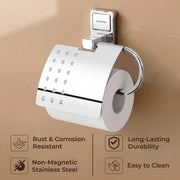 Plantex 304 Grade Stainless Steel Toilet Paper Roll Holder/Tissue Paper/Toilet Paper Holder in Bathroom/Kitchen/Bathroom Accessories Pack of 1, Darcy (Chrome)