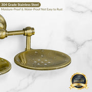 Plantex 304 Grade Stainless Steel Double Soap Holder Stand for Bathroom and Wash Basin/Bathroom Accessories - Skyllo (Antique)