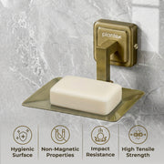 Plantex 304 Grade Stainless Steel Soap Holder for Bathroom/Soap Case/Soap Stand/Bathroom Accessories - Decan (Brass Antique)