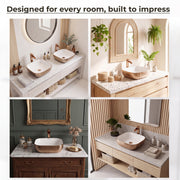 Plantex Ceramic Table Top Wash Basin/Basin for Bathroom/Washbasin/Bathroom Sink - Indo European Collection (19.7 x 15 x 5.5 Inch)