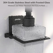 Plantex 304 Grade Stainless Steel Liquid Soap Dispenser for Bathroom/Frosted Glass Dispenser Shampoo/Hand wash/Bathroom Accessories - Pack of 1 (Crystal, Black)