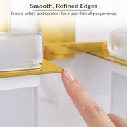 Plantex 304 Grade Stainless Steel Glass Liquid Dispenser with Tumbler Holder/Toothbrush Holder/Shampoo Dispenser for Washbasin/Kitchen/Bathroom Accessories - Pack of 1 (Crystal, PVD Gold)