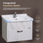 Plantex Unbreakable Wash Basin with Cabinet Full Set/BasinCabinet Vanity/Bathroom Vanity with Mirror (White)