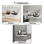 Plantex Premium Self Adhesive Bathroom Shelf/Storage Box for Bathroom/Plastic Shelf for Bathroom/Multi-Purpose Storage Racks for Kitchen/Bathroom Accessories Rack–Pack of 2(White)